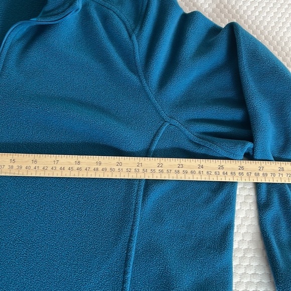 LANDS END WOMENS QUARTER ZIP FLEECE SZ 1X TEAL BLUE GREEN POLARTEC OUTDOORWEAR - Picture 3 of 7